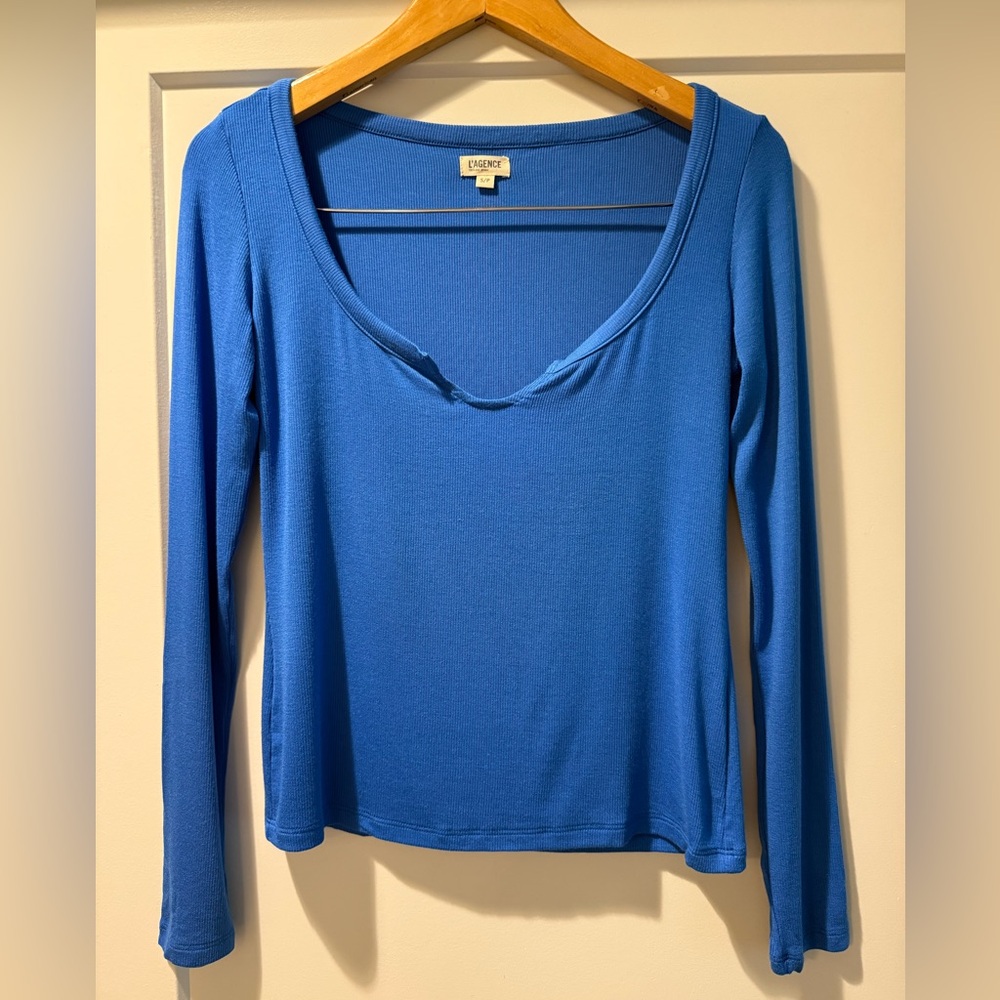 L'AGENCE Royal Blue Long Sleeve Top